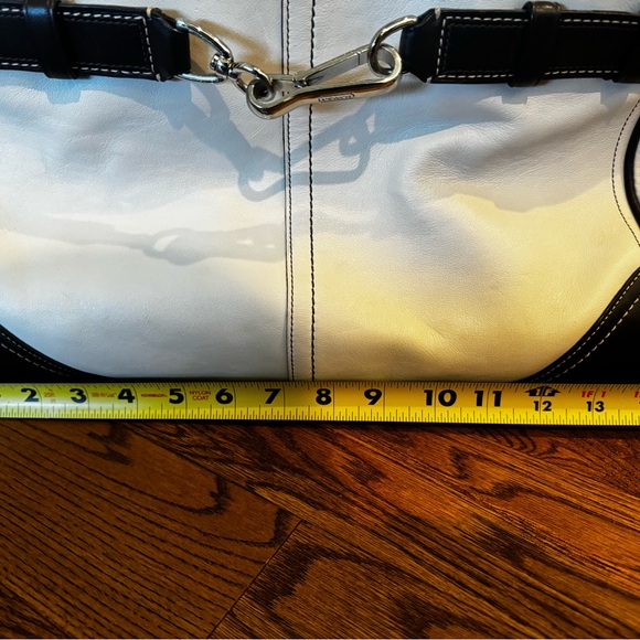 Coach Patent Leather White Large Satchel Tote Bag